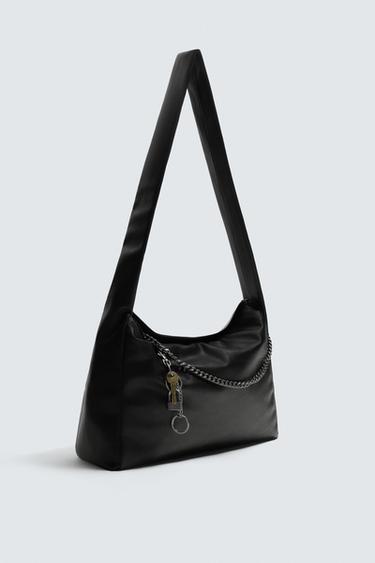 Zara CHAIN CROSSBODY BAG - Black