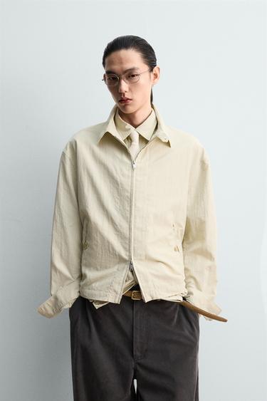 RELAXED FIT TECHNICAL OVERSHIRT - Ecru by Zara