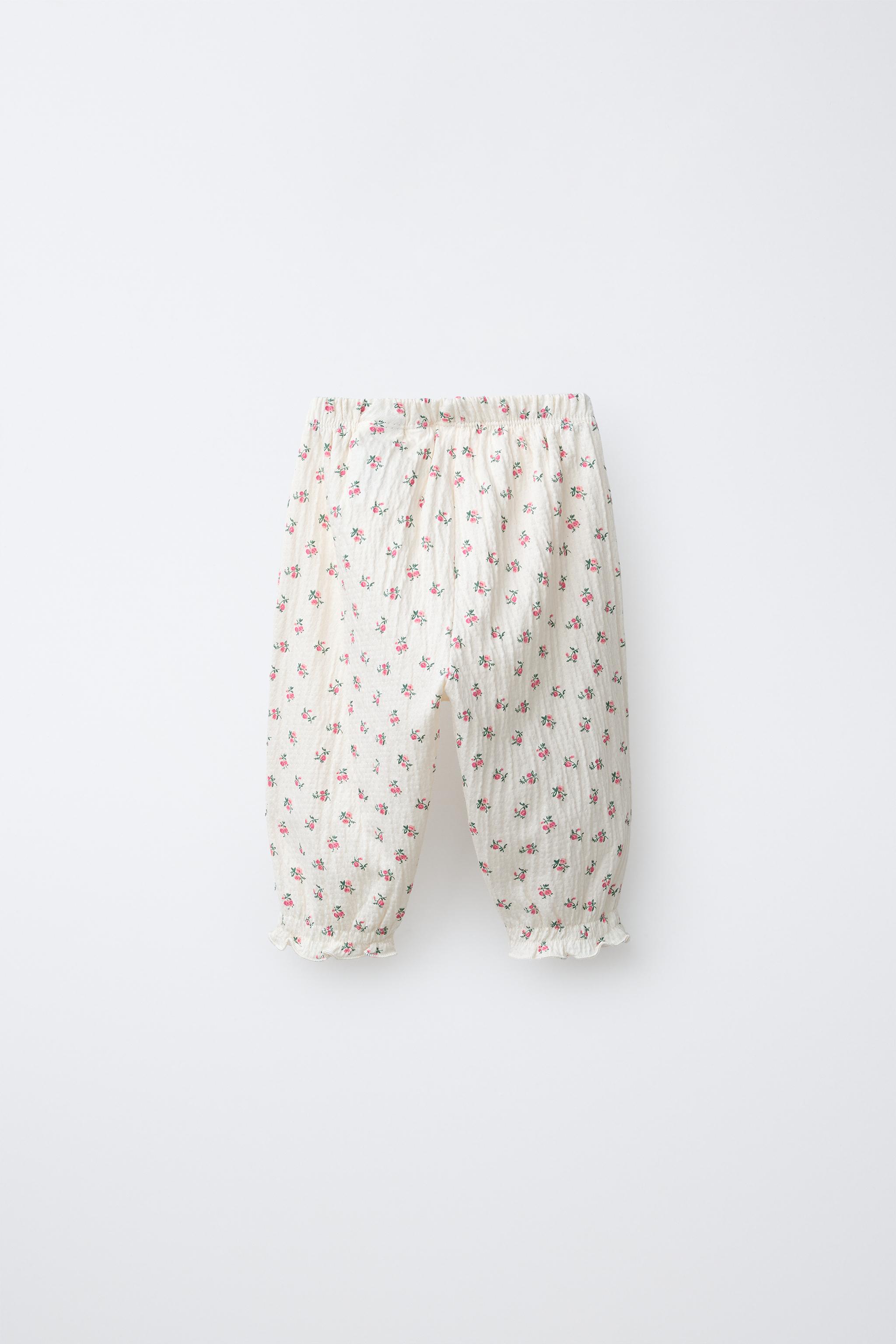 TEXTURED FLORAL PANTS