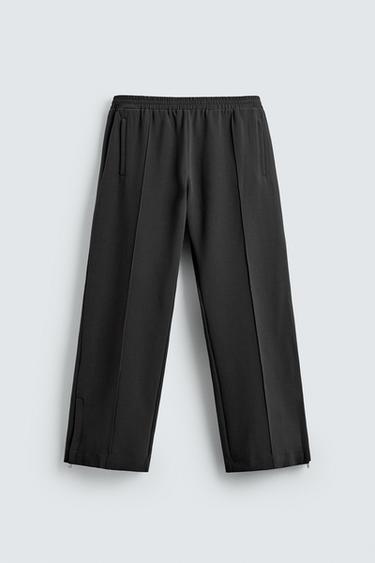 FLOWING TROUSERS WITH ZIPS - Grey by Zara