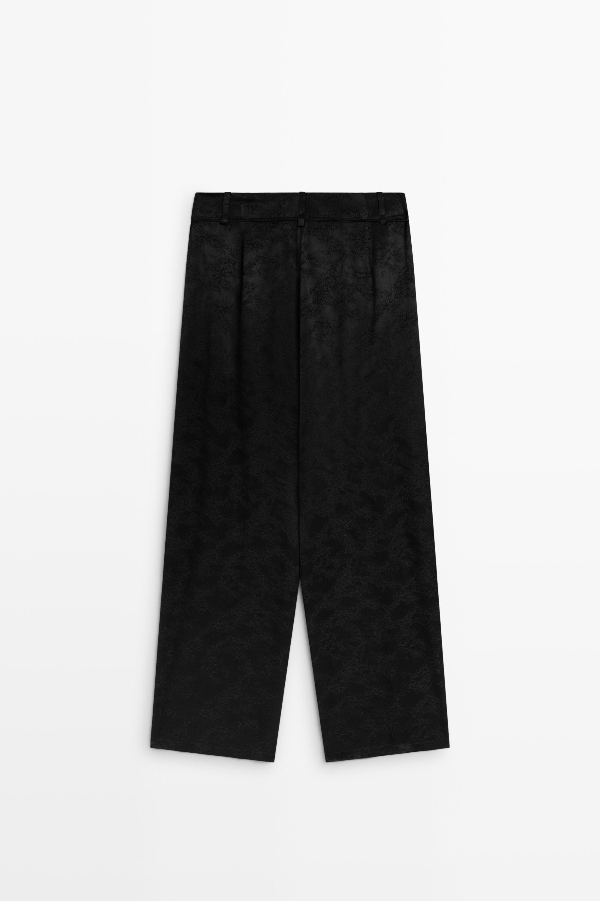 Pantalon large fluide jacquard