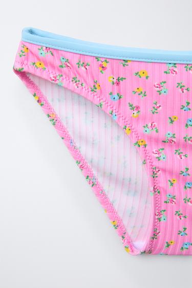 AGES 6-14 / CONTRAST FLORAL PRINT BIKINI - Pink by Zara - Image 3