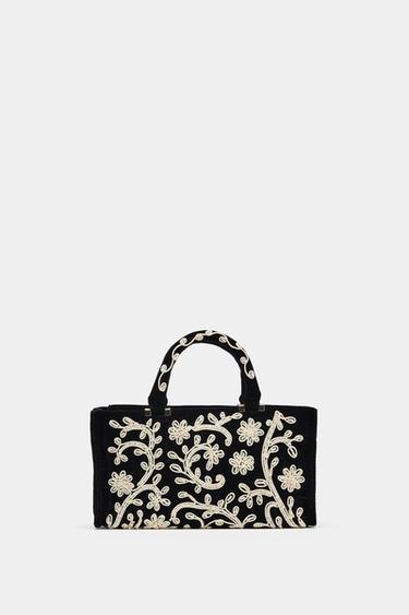 CITY BAG BORDADOS - Negro de Zara