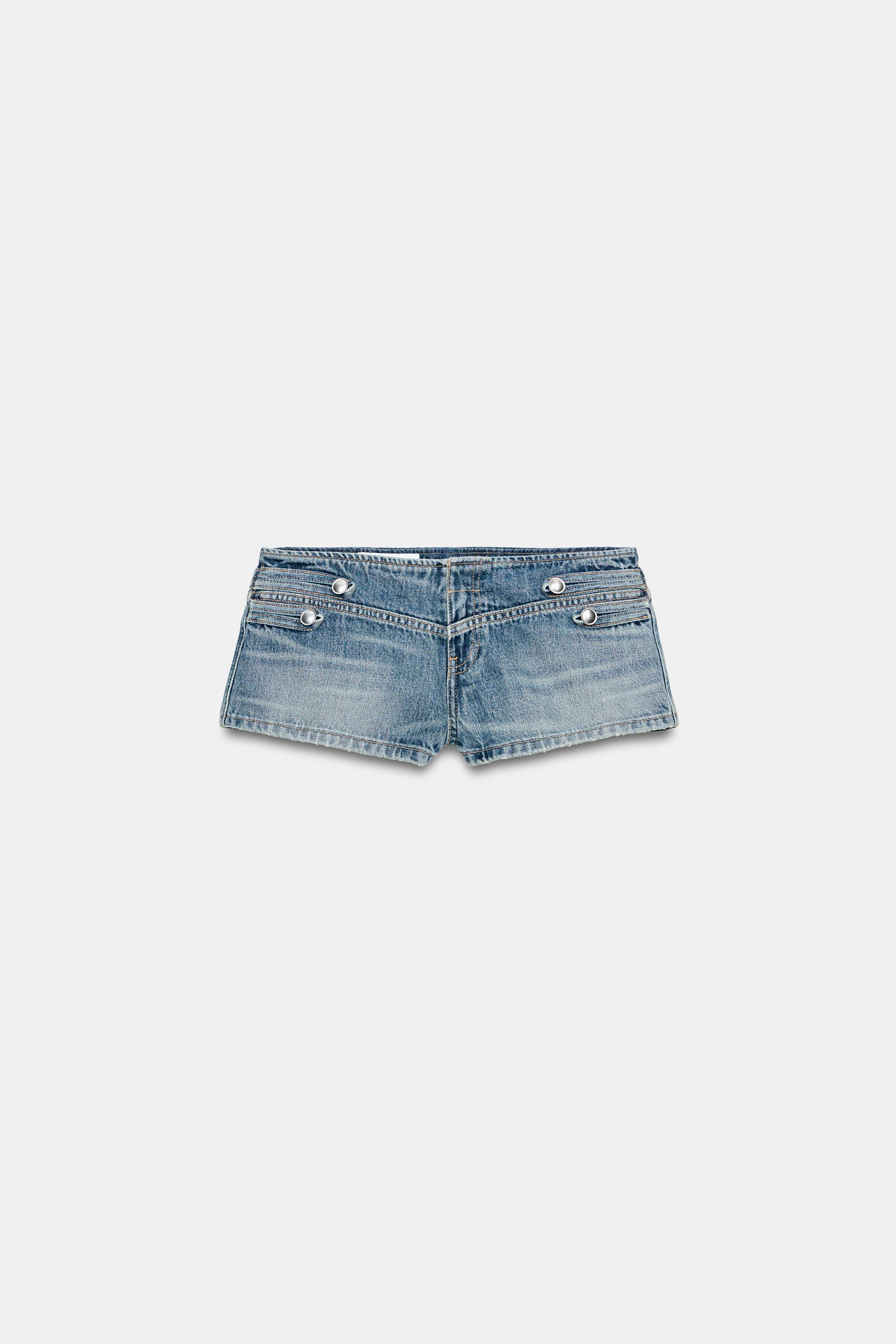 TRF LOW WAIST MINI DENIM SHORTS