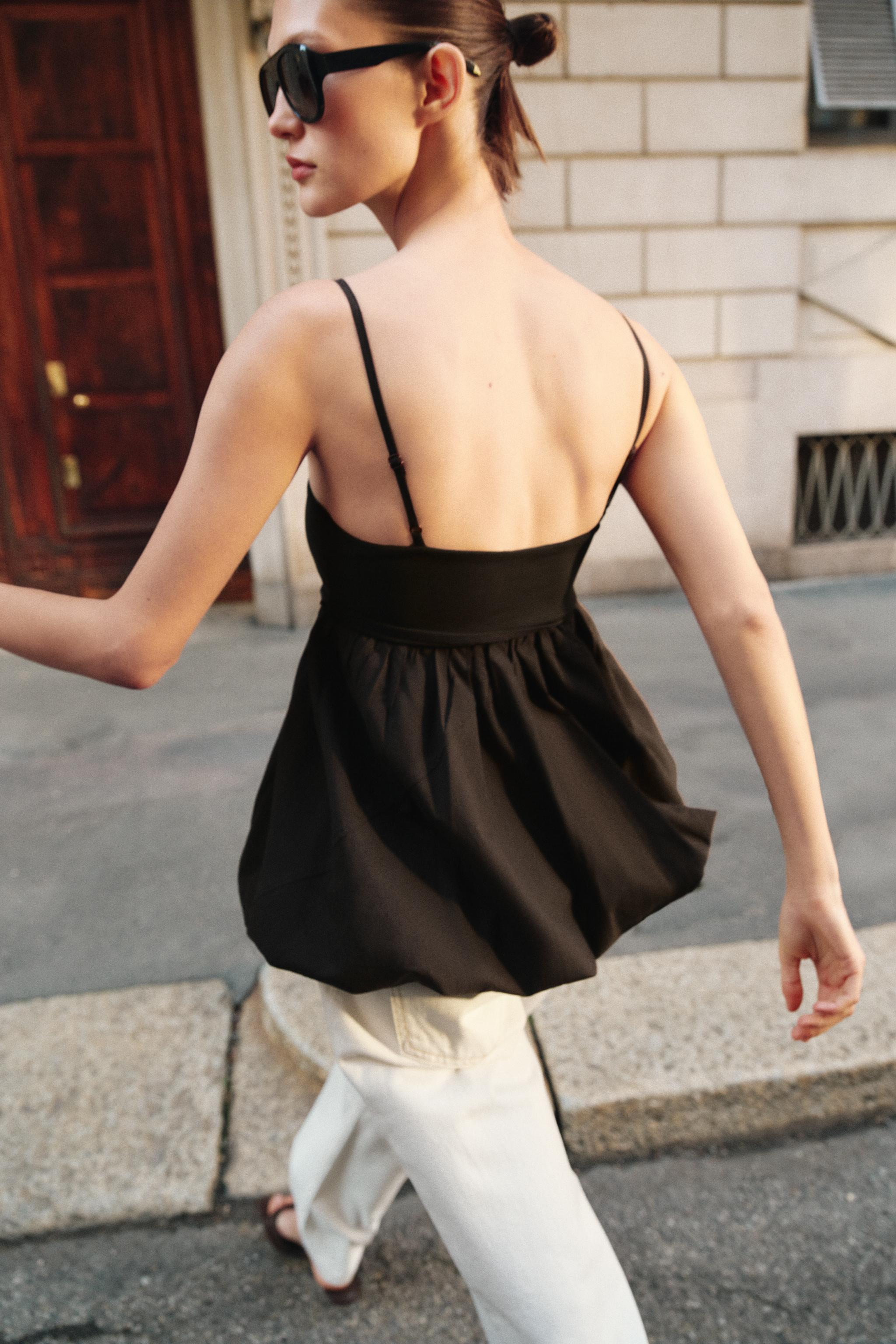 BALLOON COMBINATION TOP - Brown | ZARA Canada