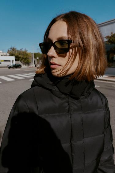 DOUDOUNE À CAPUCHE ET CEINTURE DÉPERLANTE COUPE-VENT - Noir de Zara - Image 6