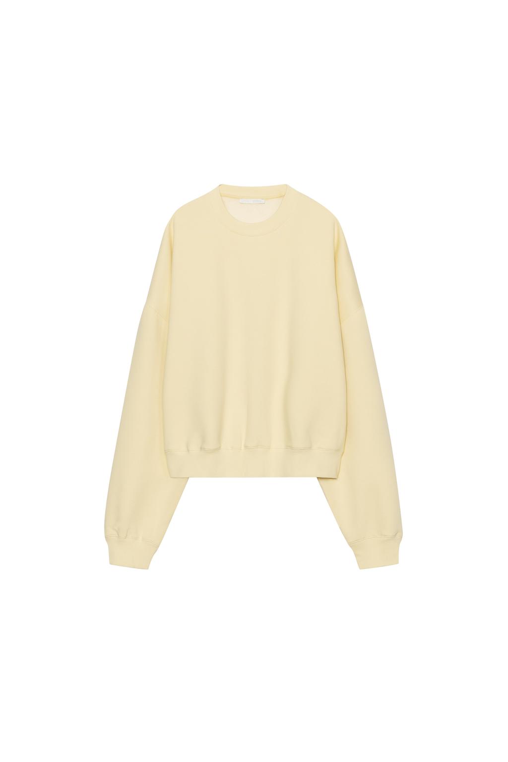 Basic Plush Sweatshirt - Yellow by Zara