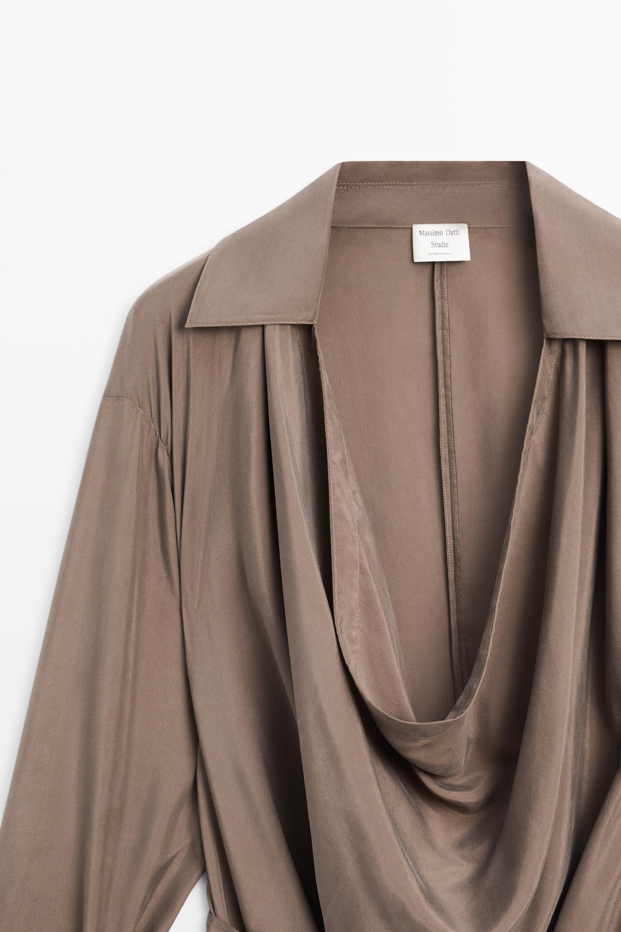 Draped neckline trench dress - STUDIO