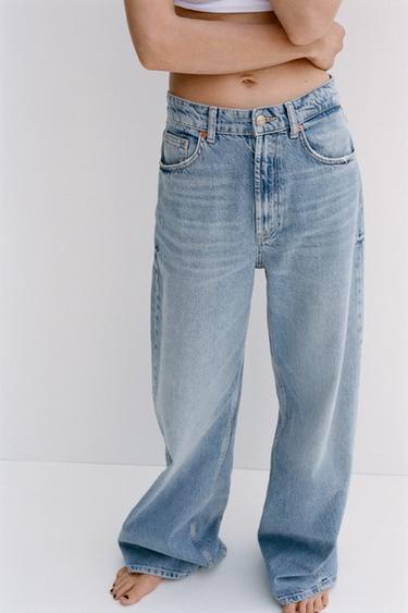 JEANS TRF EXTRA WEITES BEIN HOHER BUND - Hellblau von Zara