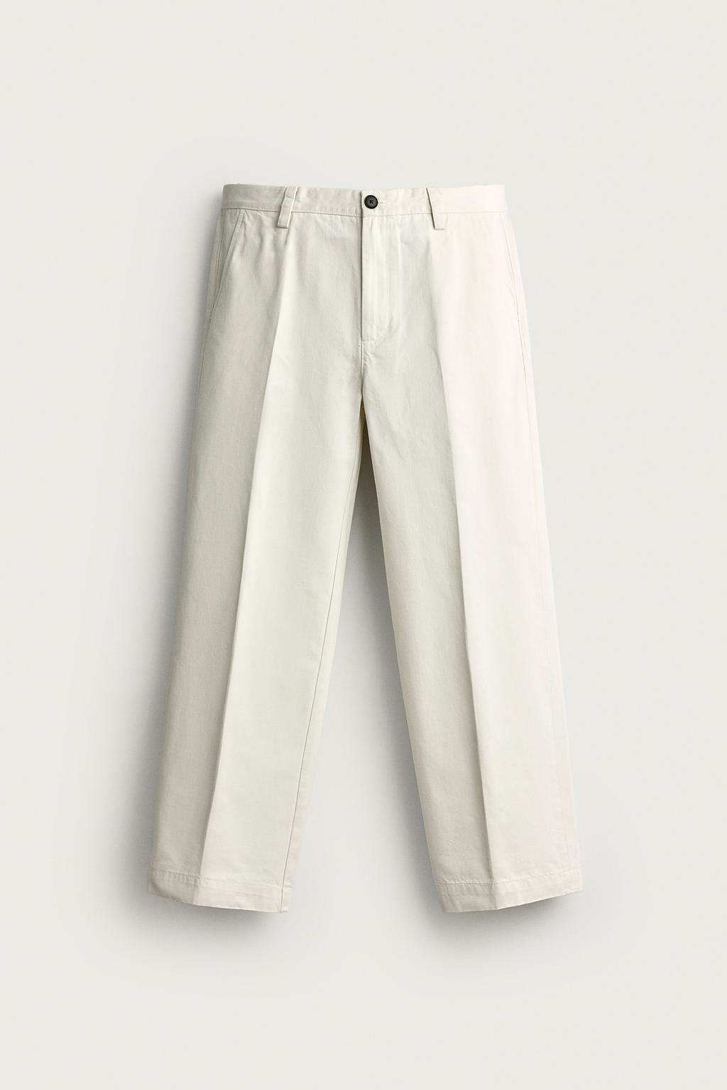 WASHED RELAXED FIT CHINO TROUSERS
