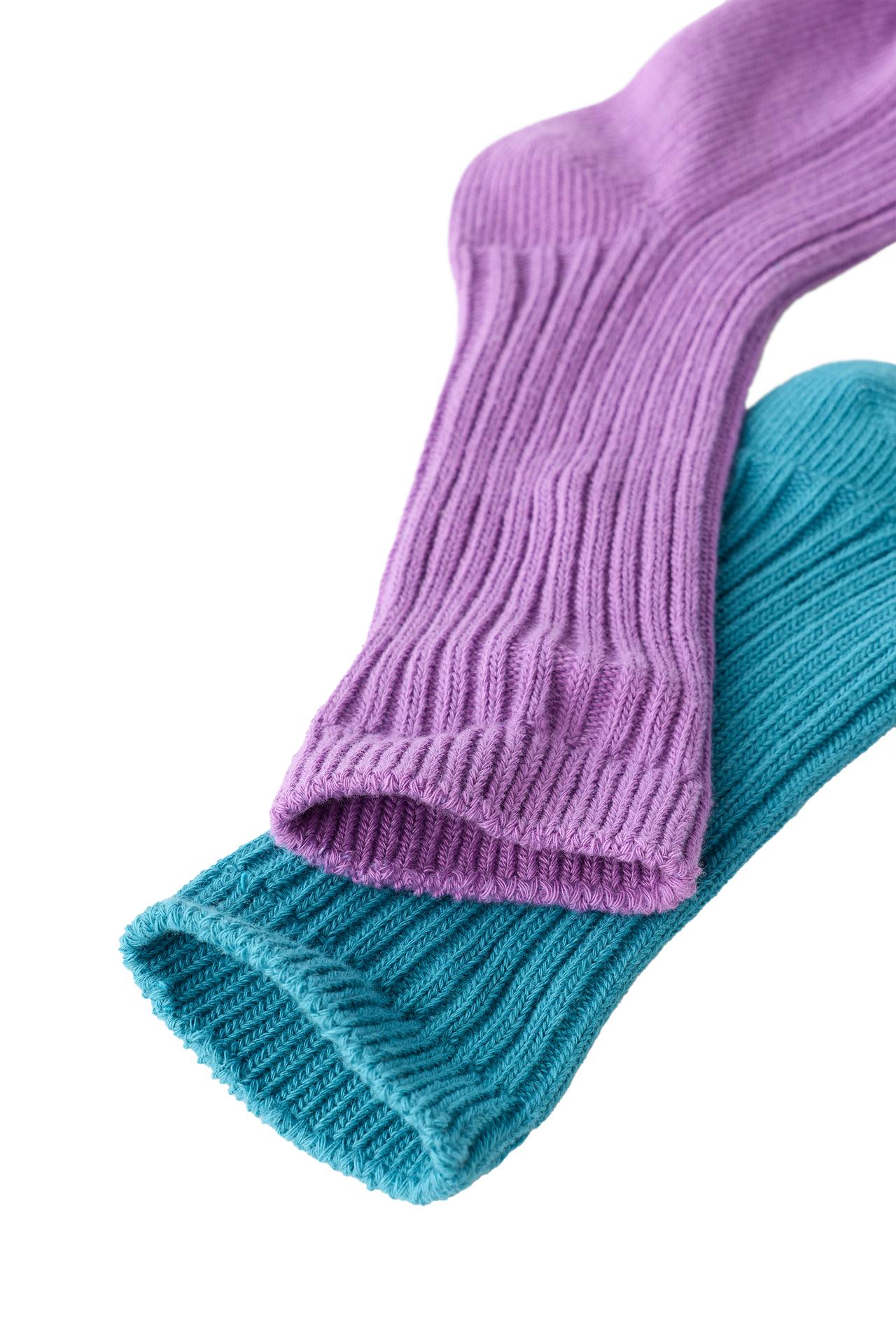 TWO-PACK RIBBED MID-CALF SOCKS — Dark turquoise