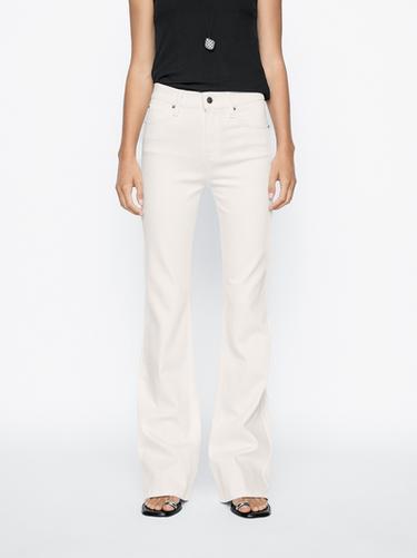 Zara High-waist skinny flared jeans - Oyster-white