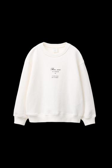 SWEATSHIRT MIT SCHLEIFE AM RÜCKEN - Cremefarben von Zara - Bild 0