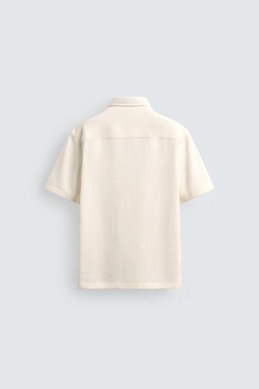 Zara COMFORT TEXTURED SHIRT - Ecru