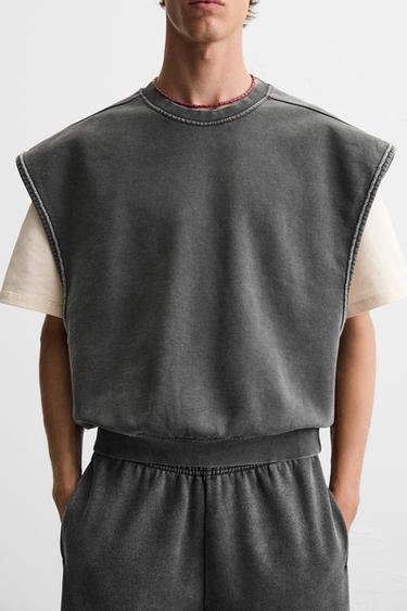 WASHED FLEECE GILET - Dark anthracite by Zara - Image 5