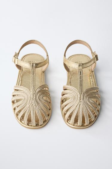METALLIC CAGE SANDALS - Gold by Zara - Image 3