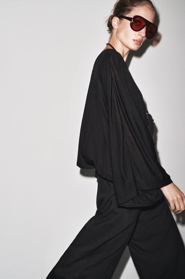 CAPE FLUIDE ASYMÉTRIQUE - Noir de Zara - Image 1