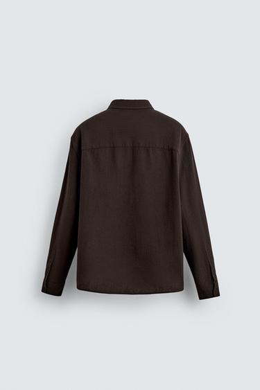 TEXTURED CHECK SHIRT - Brown by Zara - Image 6