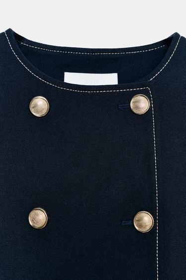 VESTE À MANCHES COURTES - Bleu marine de Zara - Image 7