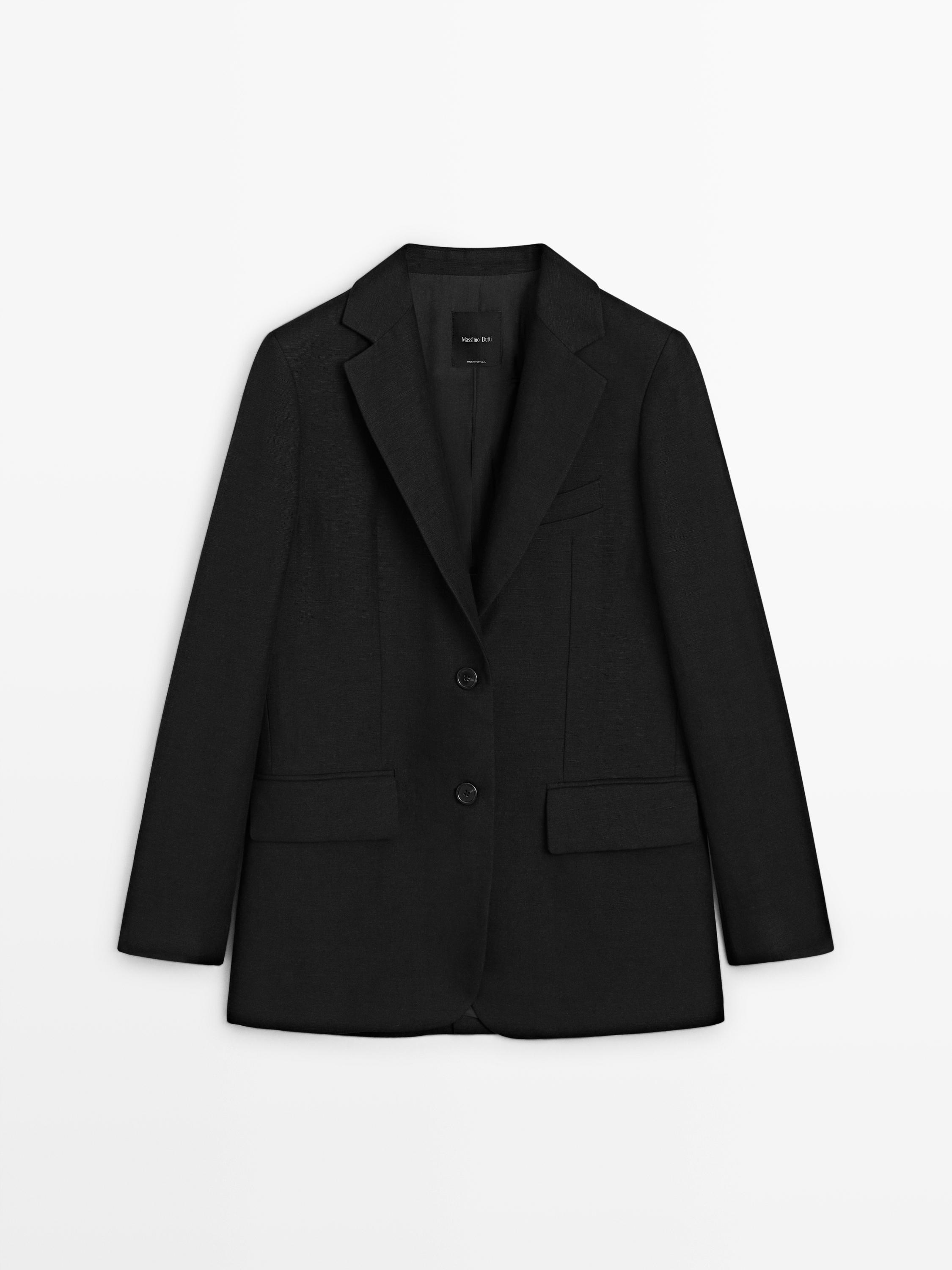100% linen blazer with pockets