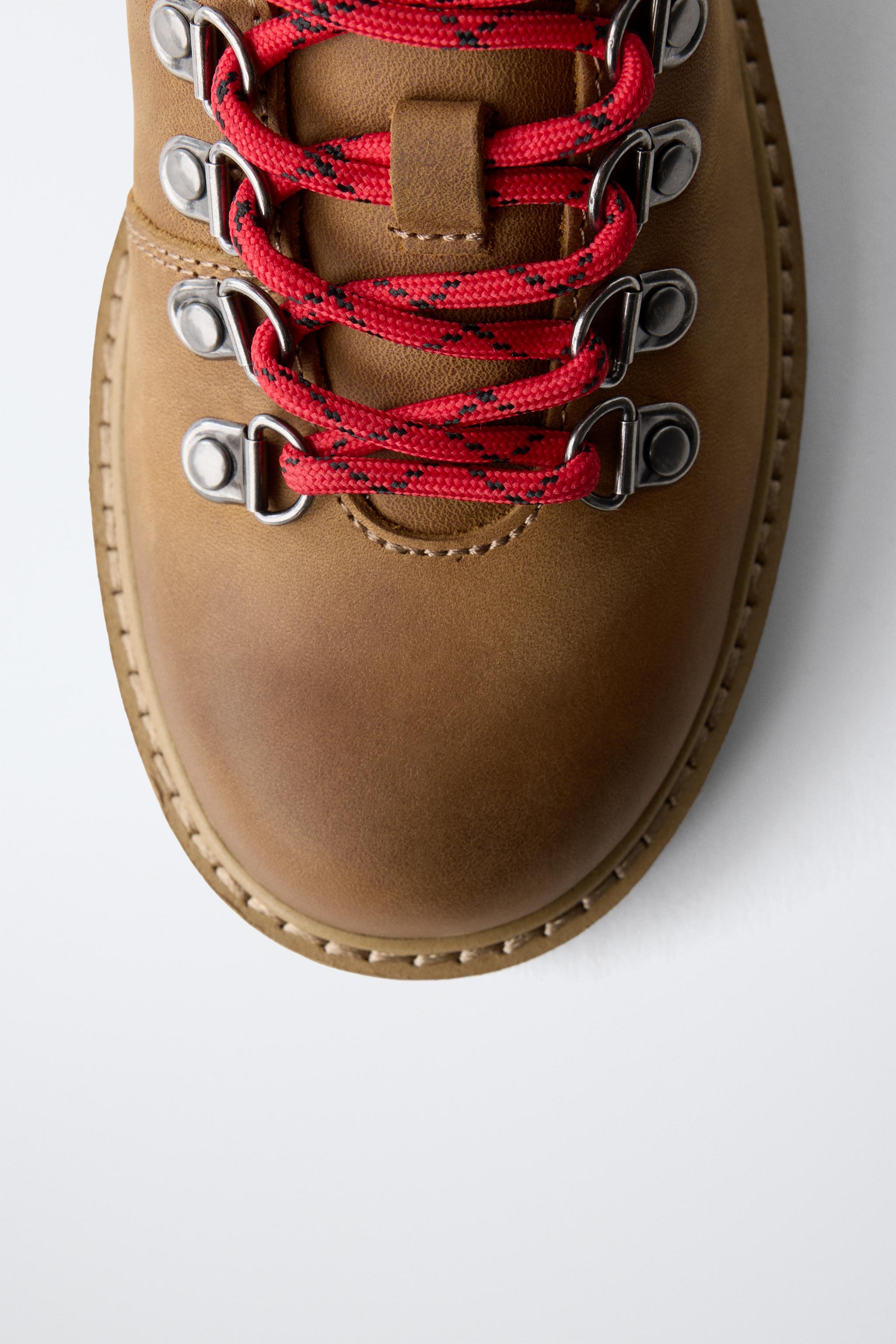 Обувь Zara LEATHER LACE-UP BLUCHER SHOES — фото 6