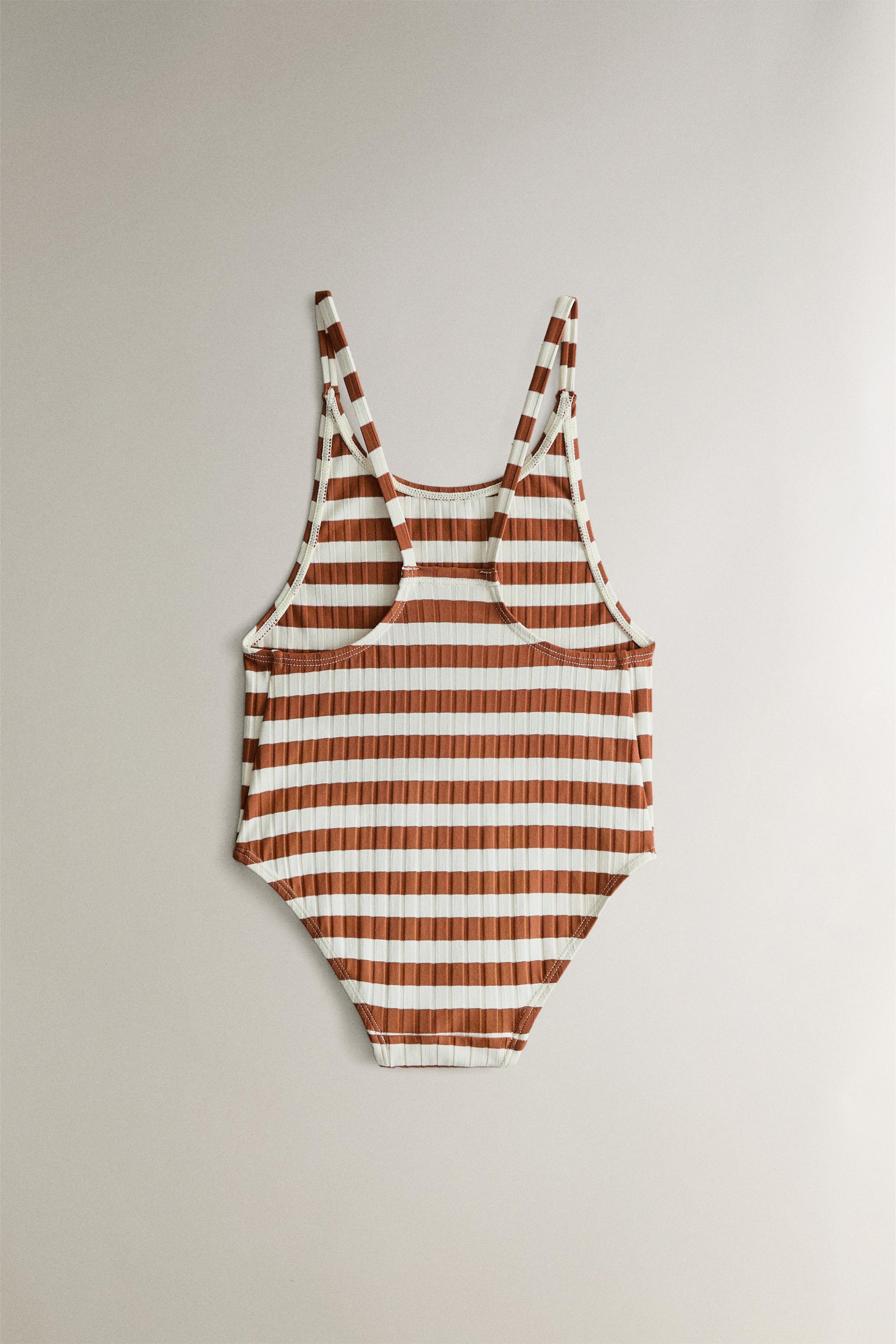 KIDS' STRIPED BEACH SWIMSUIT