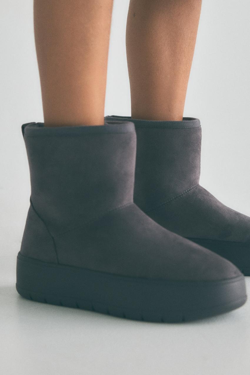 新品❤️UGG ❤️グレー みてとれ プラットフォームショートブーツ