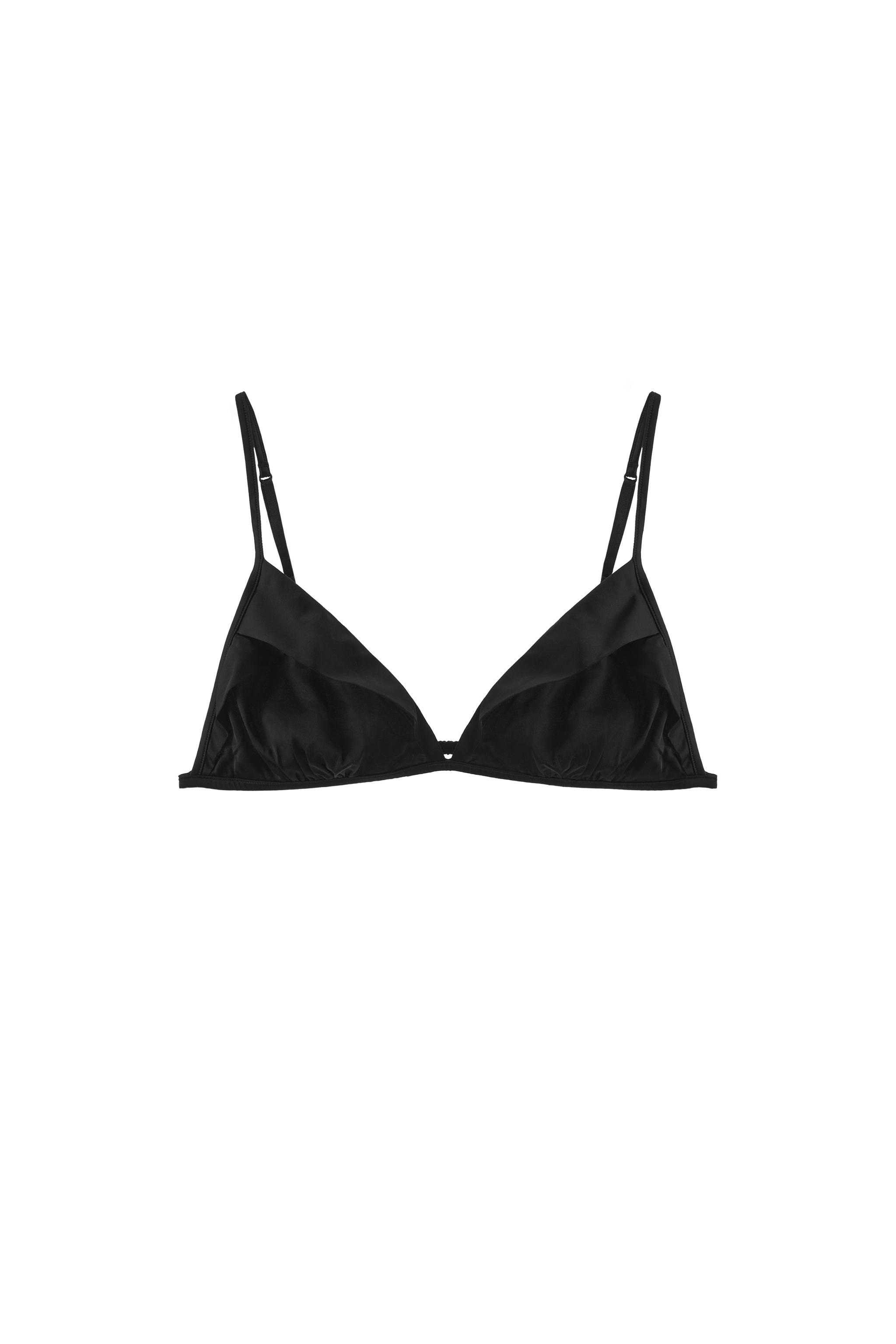 SUJETADOR LISO TRIANGULAR PLIEGUES