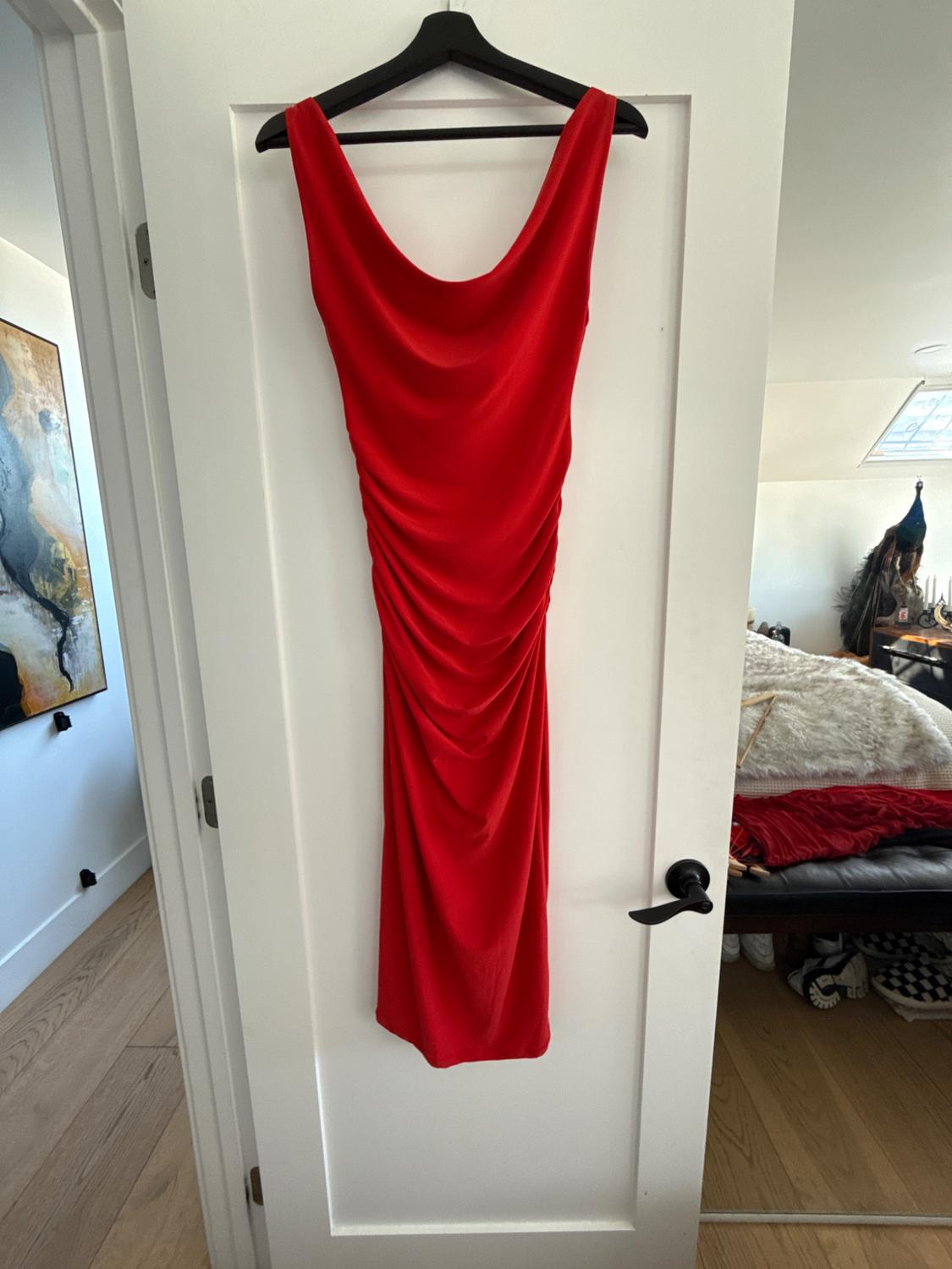 DRAPED MIDI DRESS