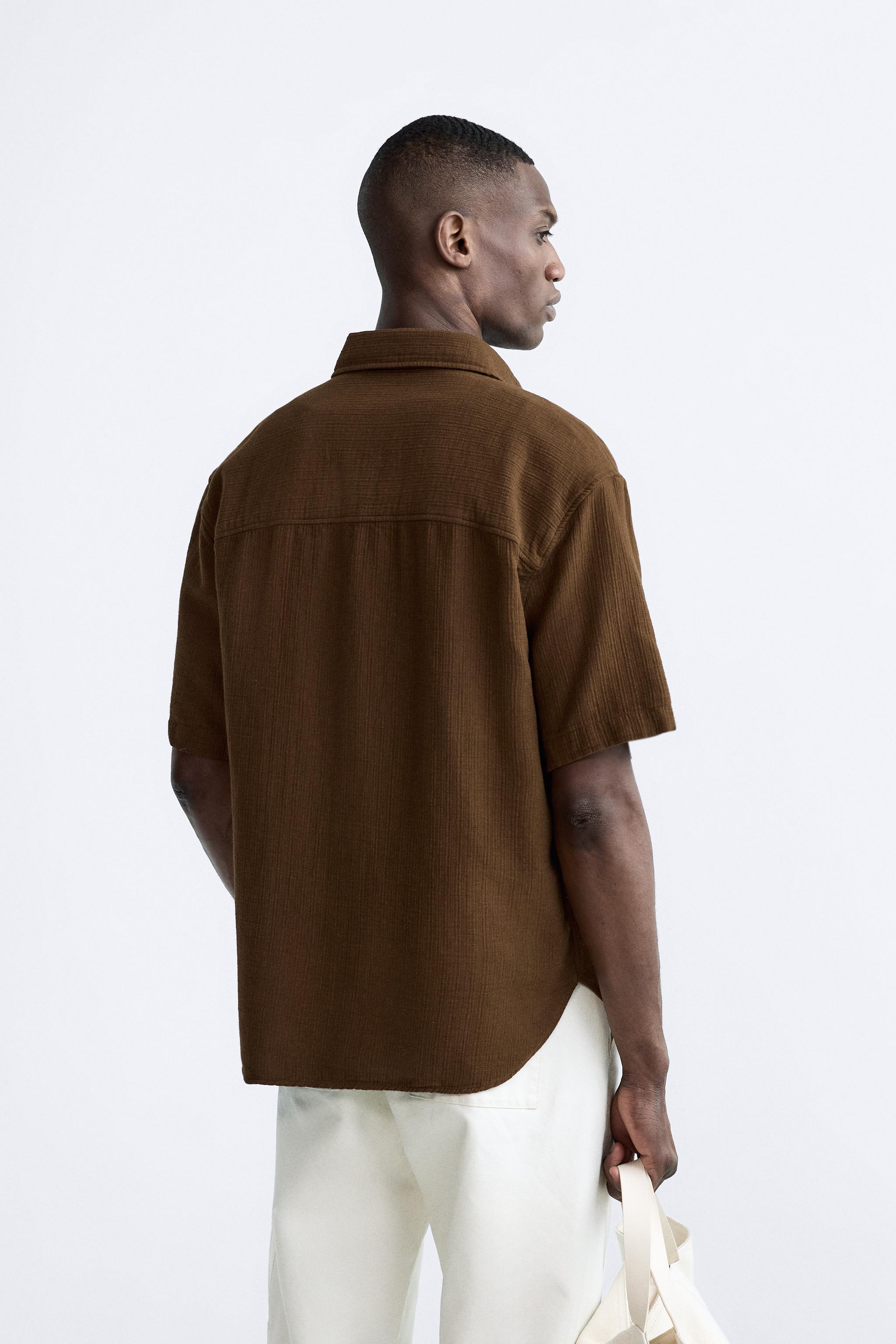 CREASED-EFFECT SHIRT - Brown | ZARA United Kingdom 