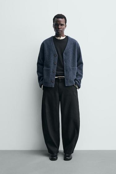 كارديغان بملمس صوفي - أزرق وسط الخاص بـ Zara