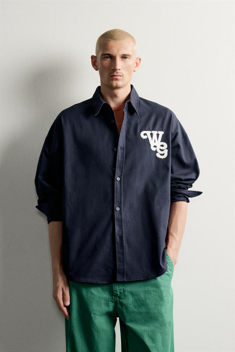 HERRINGBONE PATCHES RELAXED FIT SHIRT