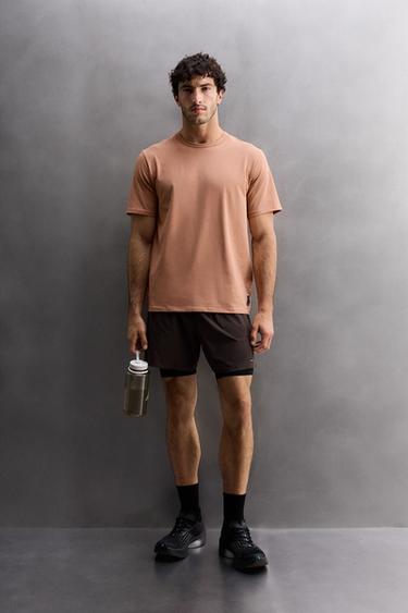 RELAXED FIT TRAINING T-SHIRT - Brick by Zara