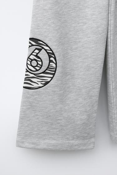 PANTALON EN MOLLETON LARGE BILLE DE BILLARD - Gris chiné de Zara - Image 4