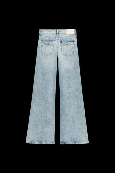 Zara Z1975 LOW RISE FLARE FIT JEANS - Mid-blue