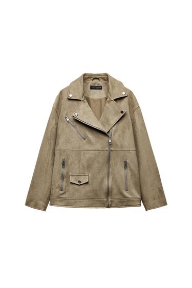 FAUX SUEDE BIKER JACKET