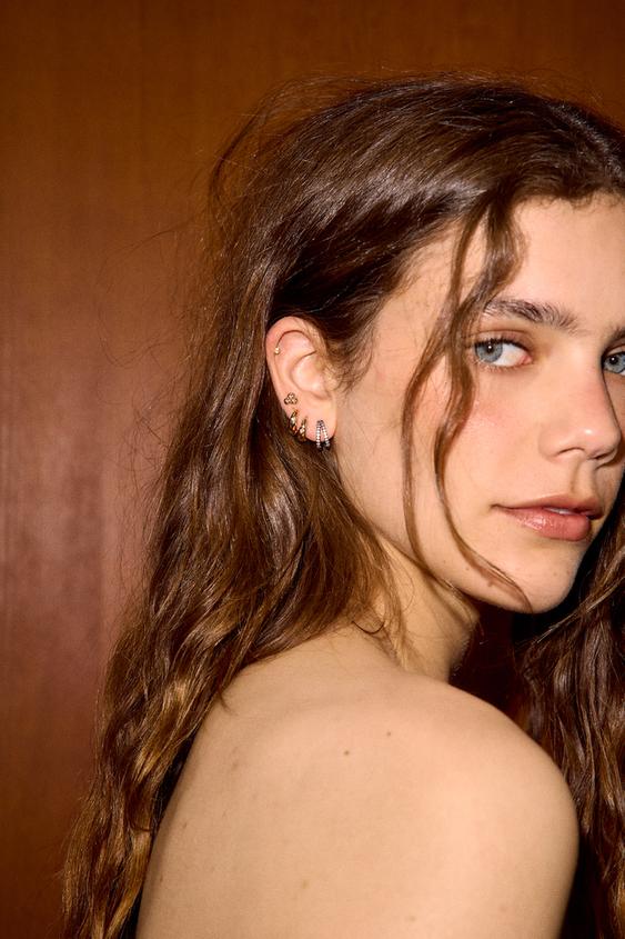 PACK OF MINI SPARKLY HOOP EARRINGS from Zara - $25.90
