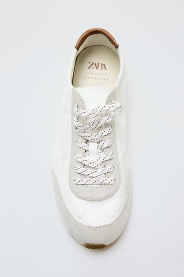DERBY TRAINERS WITH HEEL DETAIL - White by Zara