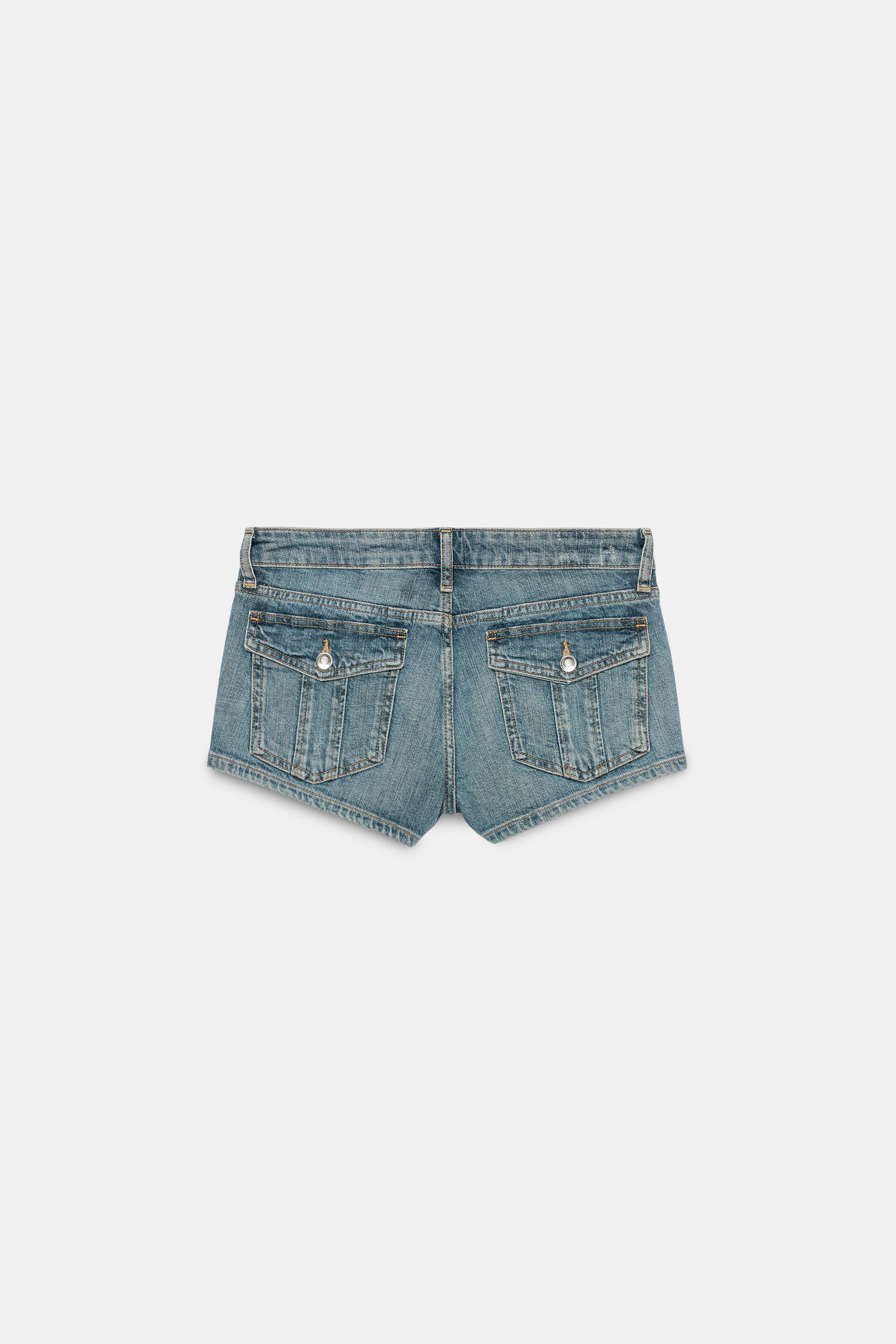 Zara MİNİ DÜŞÜK BEL DENIM ŞORT görsel 3
