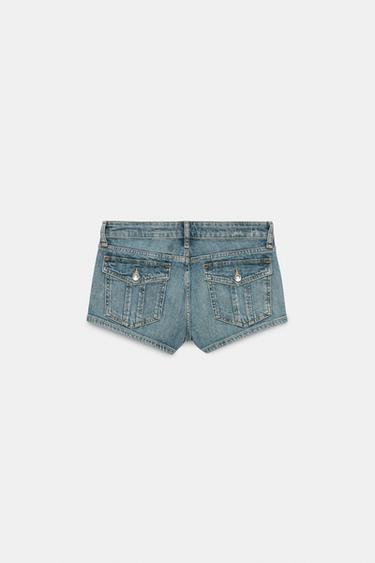 TRF LOW-RISE DENIM MINI SHORTS - Blue by Zara - Image 6