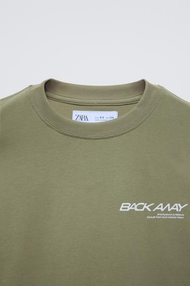 SLOGAN PRINT T-SHIRT - Light khaki by Zara - Image 2
