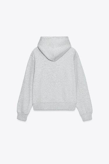 SWEAT BASIQUE À CAPUCHE - Gris chiné de Zara - Image 5