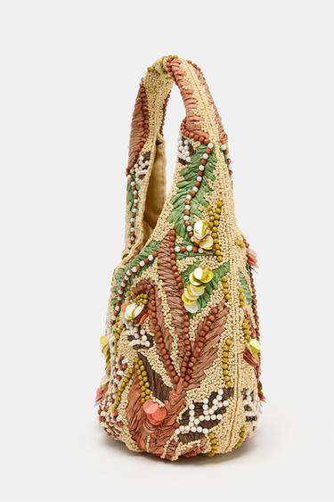 BEADED PRINTED BAG - Multicoloured by Zara - Image 1