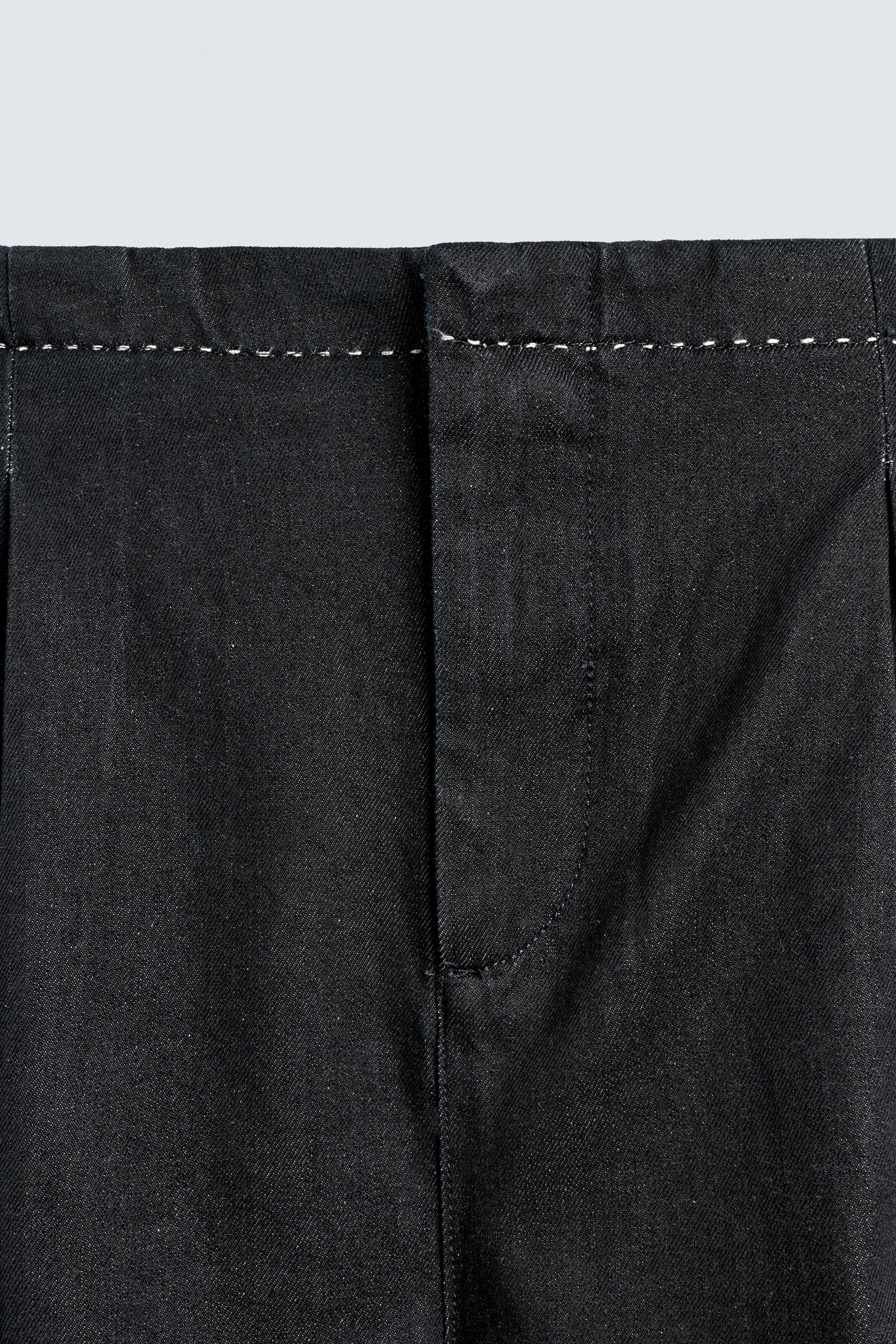 PANTALON CHINO DENIM SURPIQÛRES CONTRASTÉES