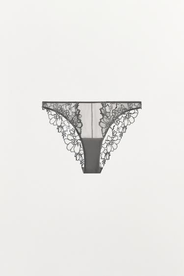 BRAGUITA BORDADOS - Gris de Zara