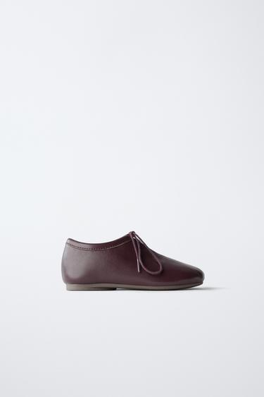 ZARA TIMELESS - LEATHER DERBY SHOES - Burgundy Red by Zara