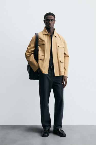 CAZADORA ALGODÓN BOLSILLOS - Beige de Zara - Imagen 0