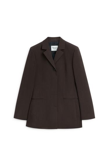 Long stretch wool blend blazer - LIMITED EDITION — Chocolate 2