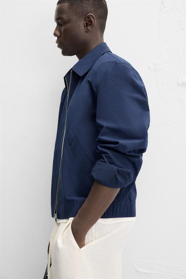 REGULAR FIT BOMBER JACKET - Blue by Zara - Image 6