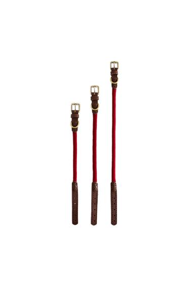 COLLAR CUERDA PIEL PERROS - Rojo de Zara